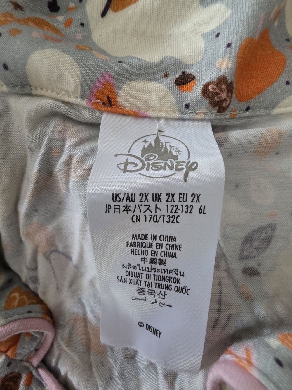 Disney Cream Floral & Animal Print Short-Sleeve Pajama Set with Pink Accents - Picture 5 of 10